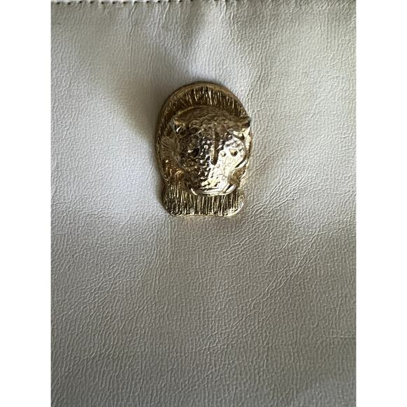 Vintage Mardane cream leather handbag with cougar head - Picture 5 of 8